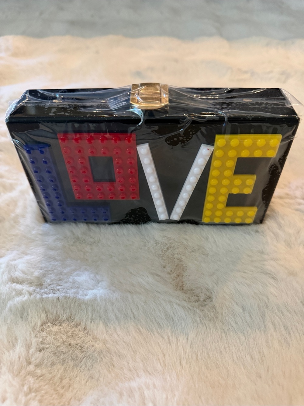LOVE Block Letter Black Clutch